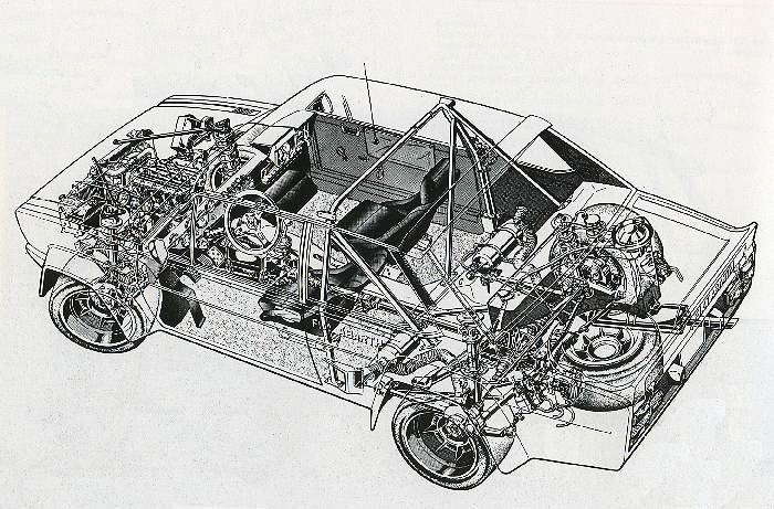 Works 131 Abarth line Drawing - Courtesy of the Fiat Archive, Turin
